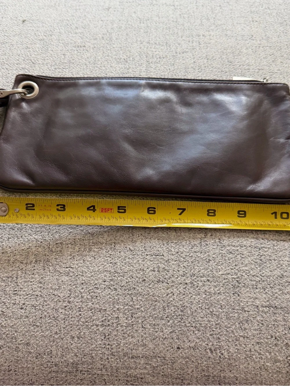 HOBO Dark Brown Leather Wristlet Pouch